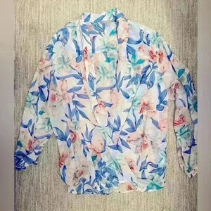 1X FLORAL BLOUSE
